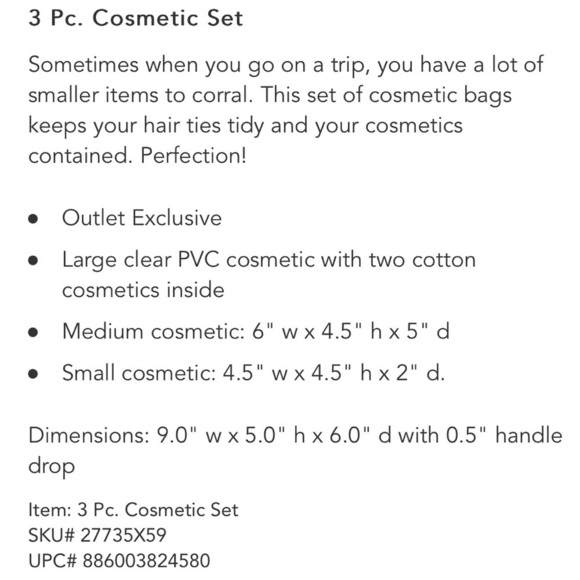 Vera Bradley 3-Piece Cosmetic Organizer Set BRAND NEW - Picture 5 of 5